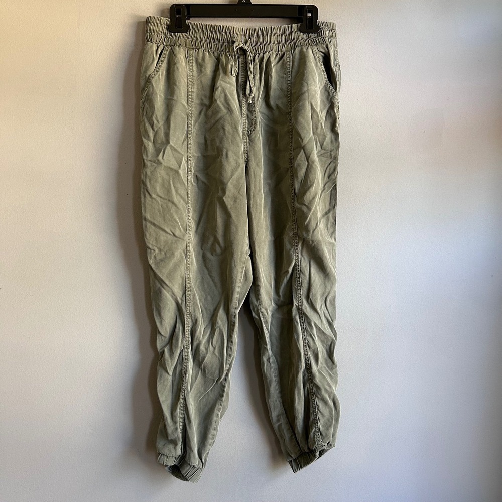 Rewind Womens Olive Green Utility Jogger Pants Elastic Waist Size Large